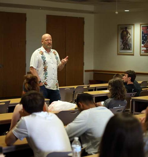 Dr. Bradbury teaching a Biblical Studies Class